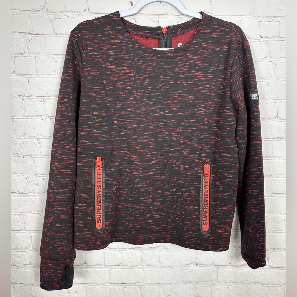 Superdry Sport Gym Tech Luxe Crew Neck Jumper long‎ sleeve shirt sweatshirt sz L